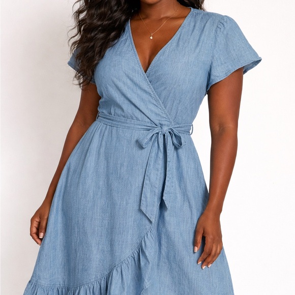 Ralph Lauren Dresses & Skirts - Ralph Lauren Chambray Blue Midi Dress